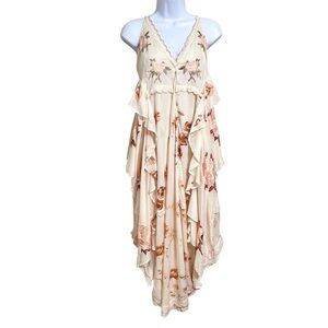 Free People Audrey Fairy Midi Dress S NWT Multicolor Ethereal Embroidered Flowy